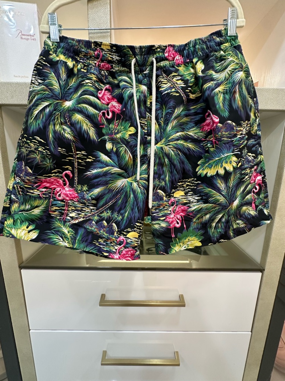 Polo by Ralph Lauren Black Tropical Flamingo Swim Shorts Green Size XL